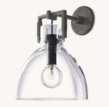 MACHINIST GLASS CLOCHE SCONCE 10"