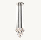 BOULE DE CRISTAL CLEAR GLASS ROUND CLUSTER CHANDELIER 14"
