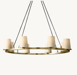 PAUILLAC FABRIC SHADE ROUND CHANDELIER 36"