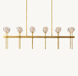 BOULE DE CRISTAL CLEAR GLASS DOUBLE LINEAR CHANDELIER 60"