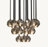BOULE DE CRISTAL SMOKE GLASS ROUND CLUSTER CHANDELIER 24"
