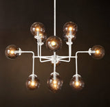 BISTRO GLOBE CLEAR GLASS CHANDELIER 42"