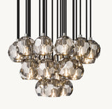 BOULE DE CRISTAL SMOKE GLASS ROUND CLUSTER CHANDELIER 24"