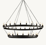 CAMINO VINTAGE CANDELABRA TWO-TIER CHANDELIER 50"