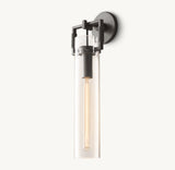 MACHINIST GLASS CYLINDER SCONCE 16"