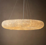 CRYSTAL HALO CLEAR ROUND LED CHANDELIER 41"