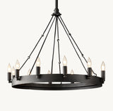 CAMINO VINTAGE CANDELABRA ROUND CHANDELIER 26"