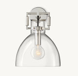MACHINIST GLASS CLOCHE SCONCE 10"
