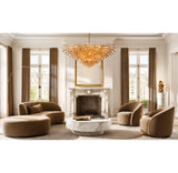 CHIARA SMOKE GLASS TIERED ROUND CHANDELIER 47"