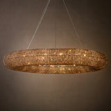 CRYSTAL HALO SMOKE ROUND LED CHANDELIER 72"