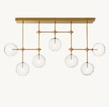 GLASS GLOBE MOBILE LINEAR CHANDELIER 60"