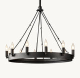 CAMINO VINTAGE CANDELABRA ROUND CHANDELIER 26"