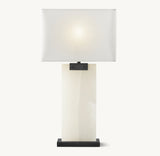 RECTANGULAR COLUMN ALABASTER TABLE LAMP