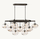 CABRETTE CLEAR GLASS LINEAR CHANDELIER 54"