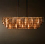 SIRENE SMOKE GLASS RECTANGULAR CHANDELIER 77"