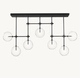 GLASS GLOBE MOBILE LINEAR CHANDELIER 60"
