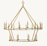 19TH C. ENGLISH OPENWORK TWO-TIER ROUND CHANDELIER 62"