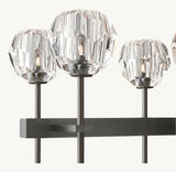 BOULE DE CRISTAL CLEAR GLASS DOUBLE LINEAR CHANDELIER 60"