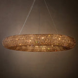 CRYSTAL HALO SMOKE ROUND LED CHANDELIER 72"