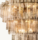 LATTICE SMOKE GLASS TIERED CHANDELIER 47"