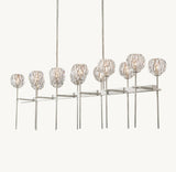 BOULE DE CRISTAL CLEAR GLASS DOUBLE LINEAR CHANDELIER 60"