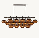 CABRETTE AMBER GLASS LINEAR CHANDELIER 72"