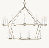 19TH C. ENGLISH OPENWORK TWO-TIER ROUND CHANDELIER 40"