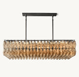 CHIARA SMOKE GLASS RECTANGULAR CHANDELIER 54"