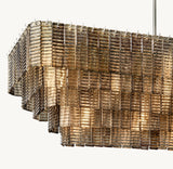 SIRENE SMOKE GLASS RECTANGULAR CHANDELIER 77"