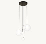 GLASS GLOBE MOBILE CLUSTER CHANDELIER 28"