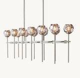 BOULE DE CRISTAL SMOKE GLASS DOUBLE LINEAR CHANDELIER 60"