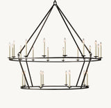19TH C. ENGLISH OPENWORK TWO-TIER ROUND CHANDELIER 62"