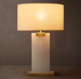 RECTANGULAR COLUMN ALABASTER TABLE LAMP