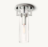 MACHINIST GLASS CYLINDER FLUSHMOUNT