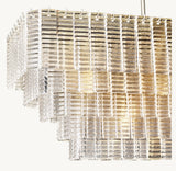 SIRENE CLEAR GLASS RECTANGULAR CHANDELIER 59"