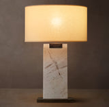 RECTANGULAR COLUMN MARBLE TABLE LAMP