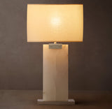 RECTANGULAR COLUMN ALABASTER TABLE LAMP