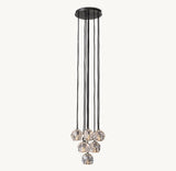 BOULE DE CRISTAL CLEAR GLASS ROUND CLUSTER CHANDELIER 14"