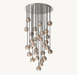 BOULE DE CRISTAL SMOKE GLASS ROUND CLUSTER CHANDELIER 30"