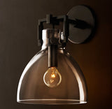 MACHINIST GLASS CLOCHE SCONCE 8"