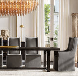CHIARA SMOKE GLASS TIERED RECTANGULAR CHANDELIER 54"