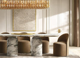 CHIARA CLEAR GLASS RECTANGULAR CHANDELIER 74"