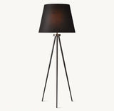 REED BLACK PLEATED SILK SHADE FLOOR LAMP