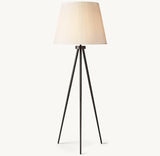 REED WHITE PLEATED SILK SHADE FLOOR LAMP