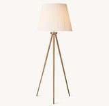 REED WHITE PLEATED SILK SHADE FLOOR LAMP