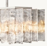 LATTICE CLEAR GLASS RECTANGULAR CHANDELIER 49"