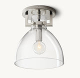 MACHINIST GLASS CLOCHE FLUSHMOUNT