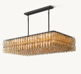 CHIARA SMOKE GLASS RECTANGULAR CHANDELIER 54"