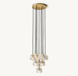 BOULE DE CRISTAL CLEAR GLASS ROUND CLUSTER CHANDELIER 14"