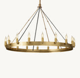 CAMINO VINTAGE CANDELABRA ROUND CHANDELIER 38"